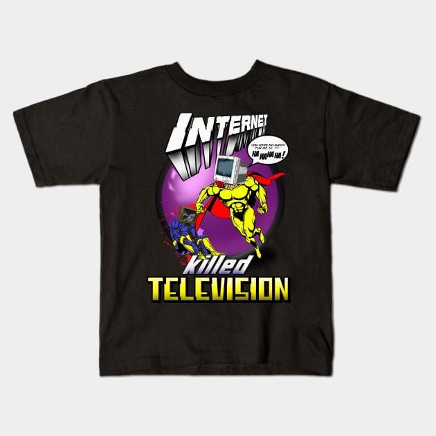 Internet Killed Television Kids T-Shirt by NineBlack